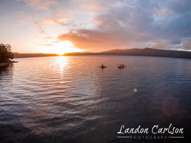 Kayaking on the Lake at Sunrise